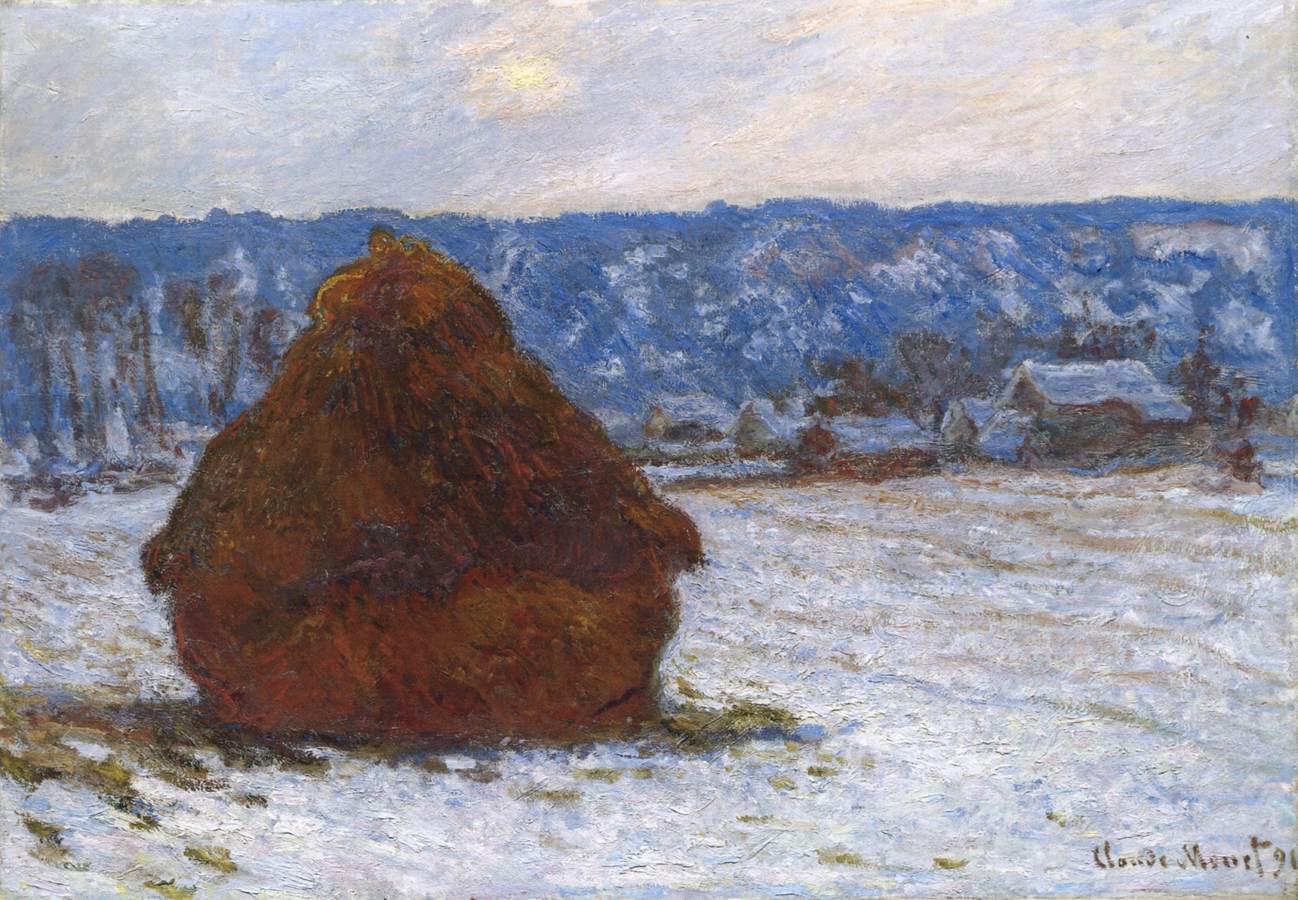 Pile of Wheat, Snow Effect, Cloudy Day