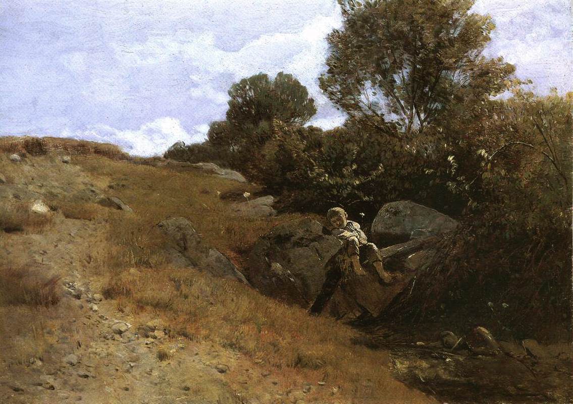 Paysage de garçon endormi