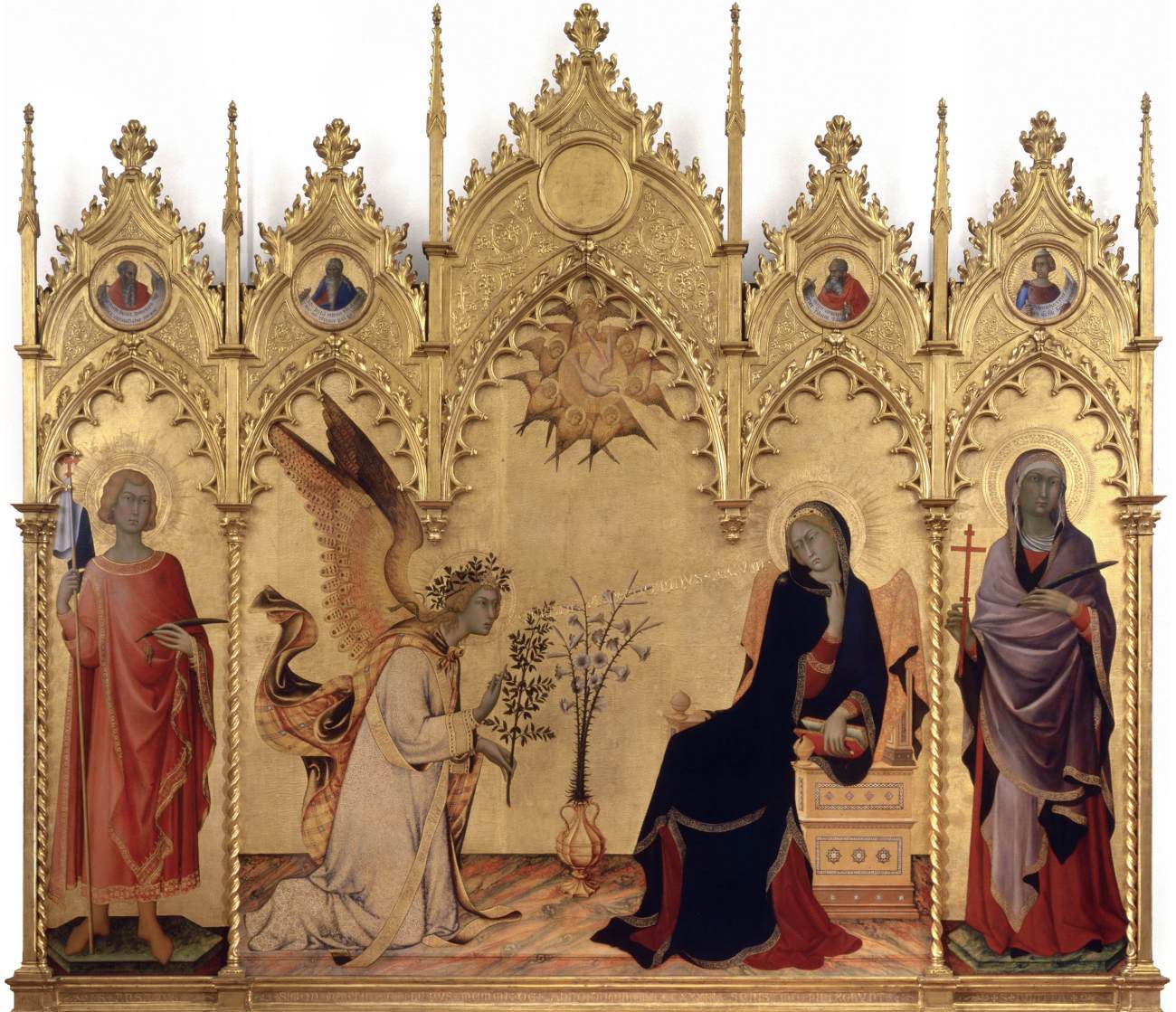 The Annunciation and Two Saints