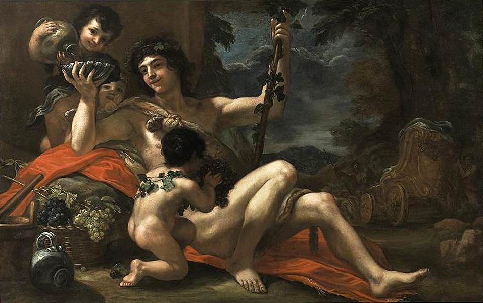 Bacchus s asistentem putti