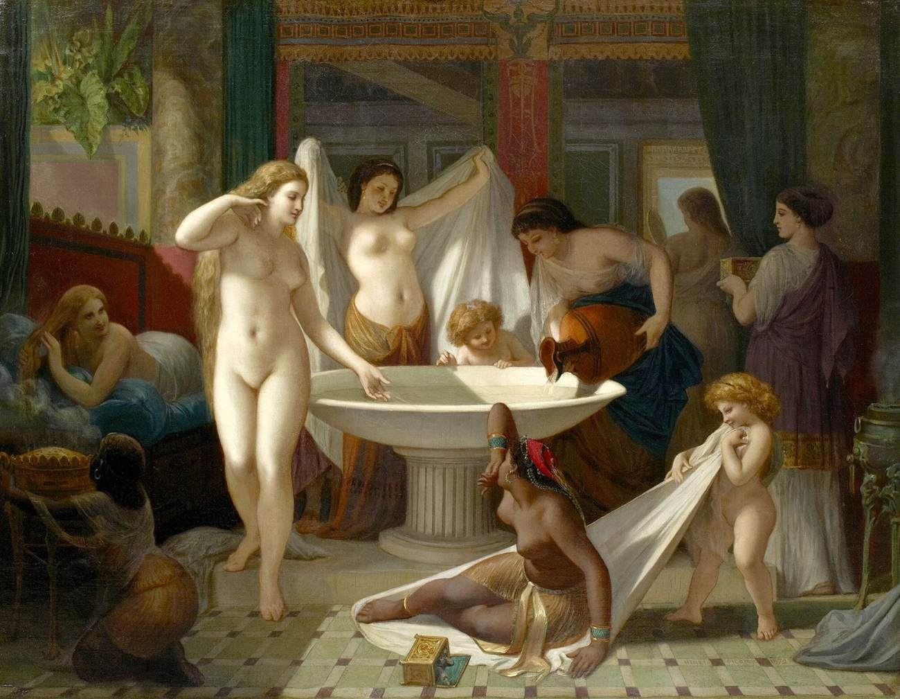 Mulheres Jovens Banhando-se
