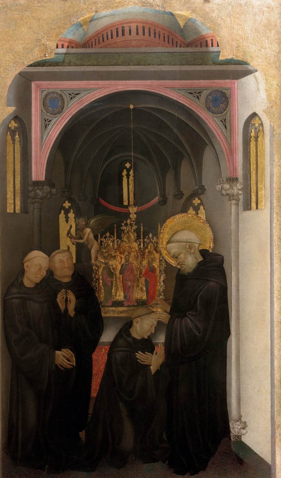 San Benito, der einen jungen Mönch großzieht