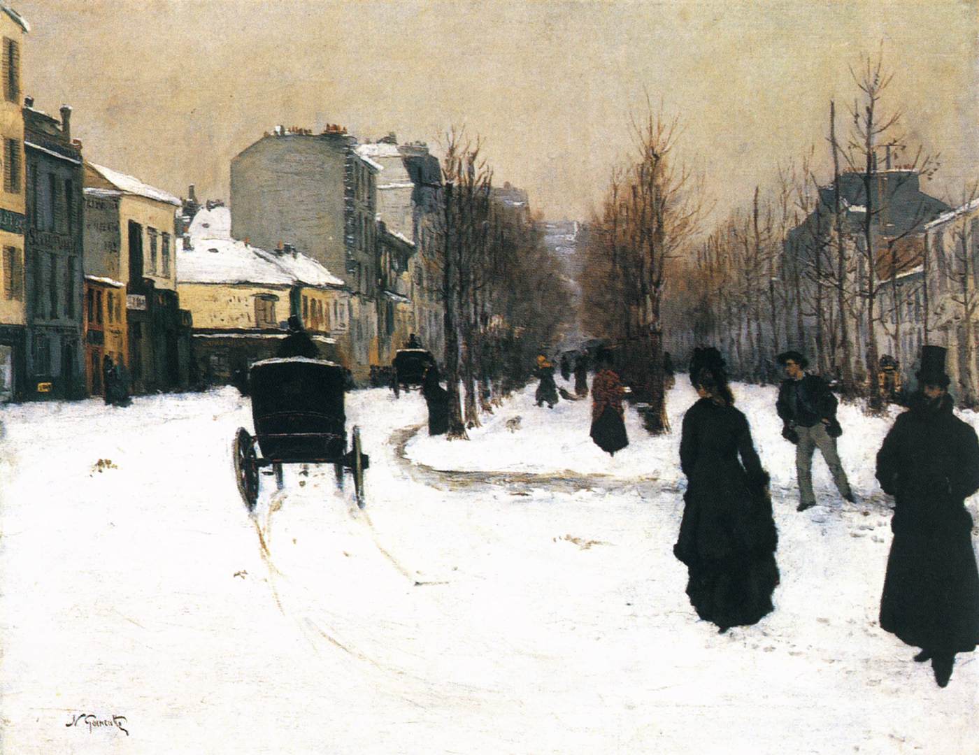 Clichy Boulevard under snø