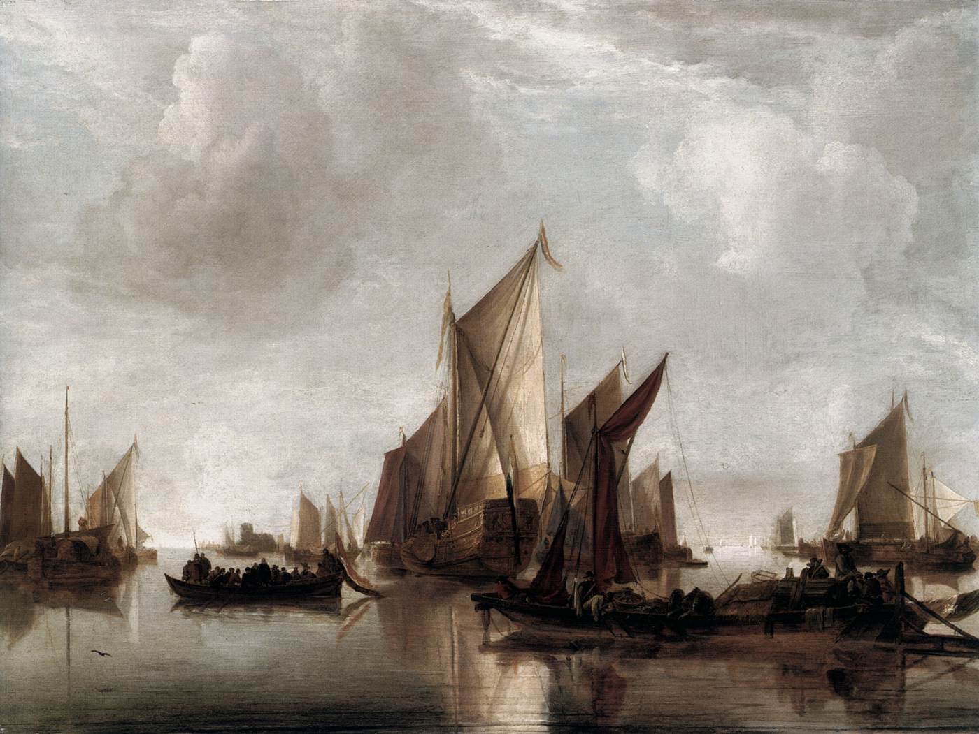 A State Yacht and Another Ship in Calm Waters