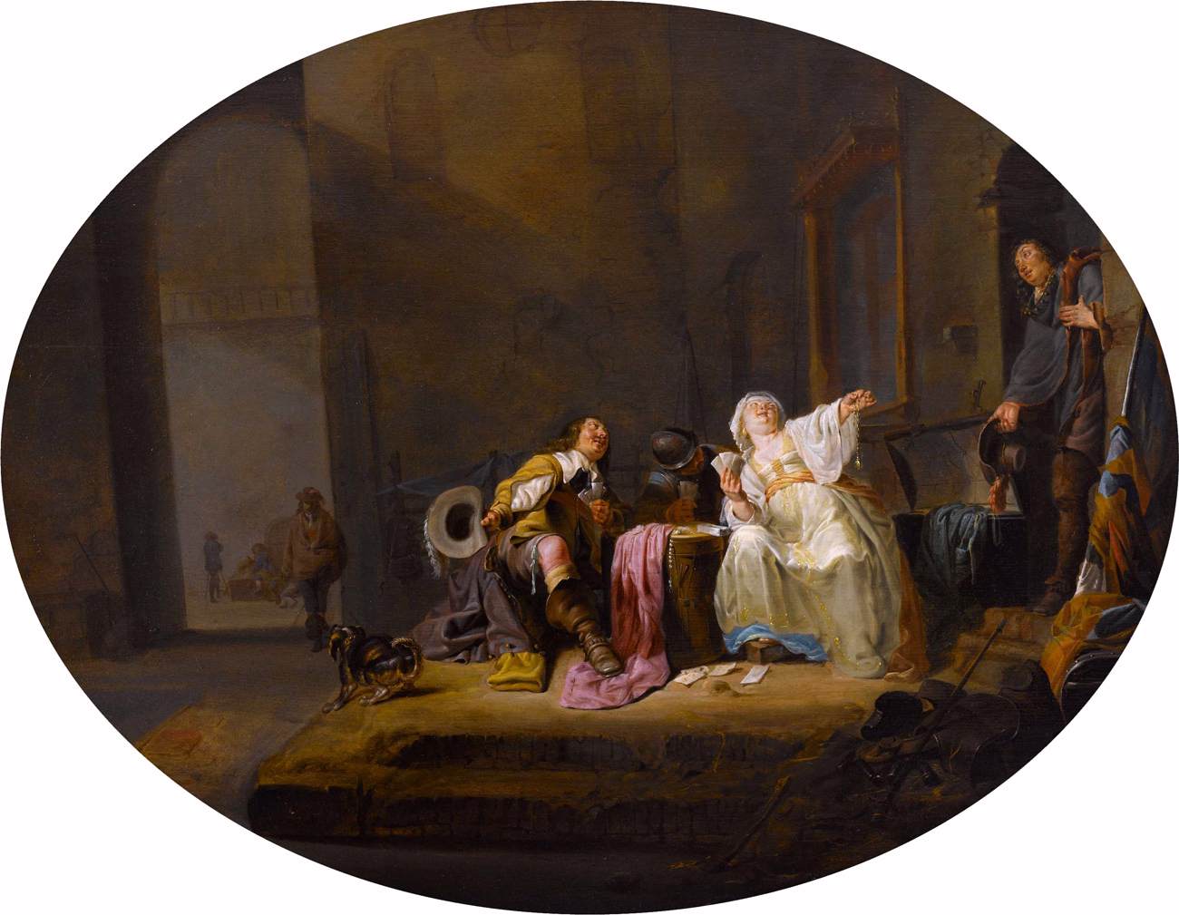 Jogo de cartas em um pátio