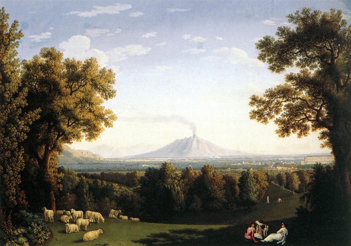 Paysage avec le palais Caserta et Vesubio