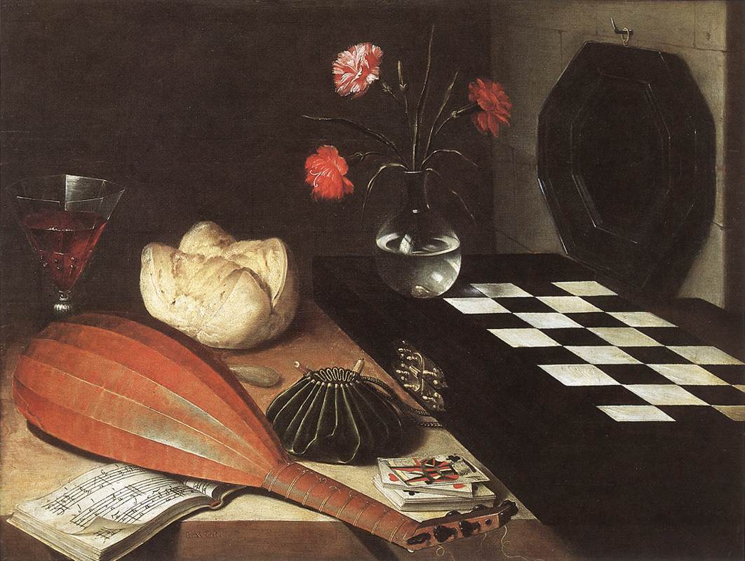 Natural Still Life con scacchi (i cinque sensi)