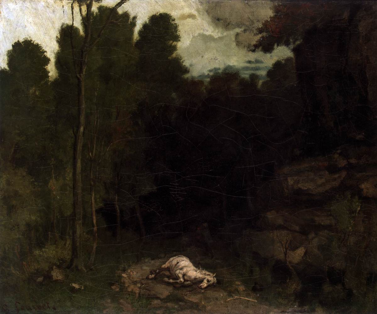 Landschaft mit einem toten Pferd