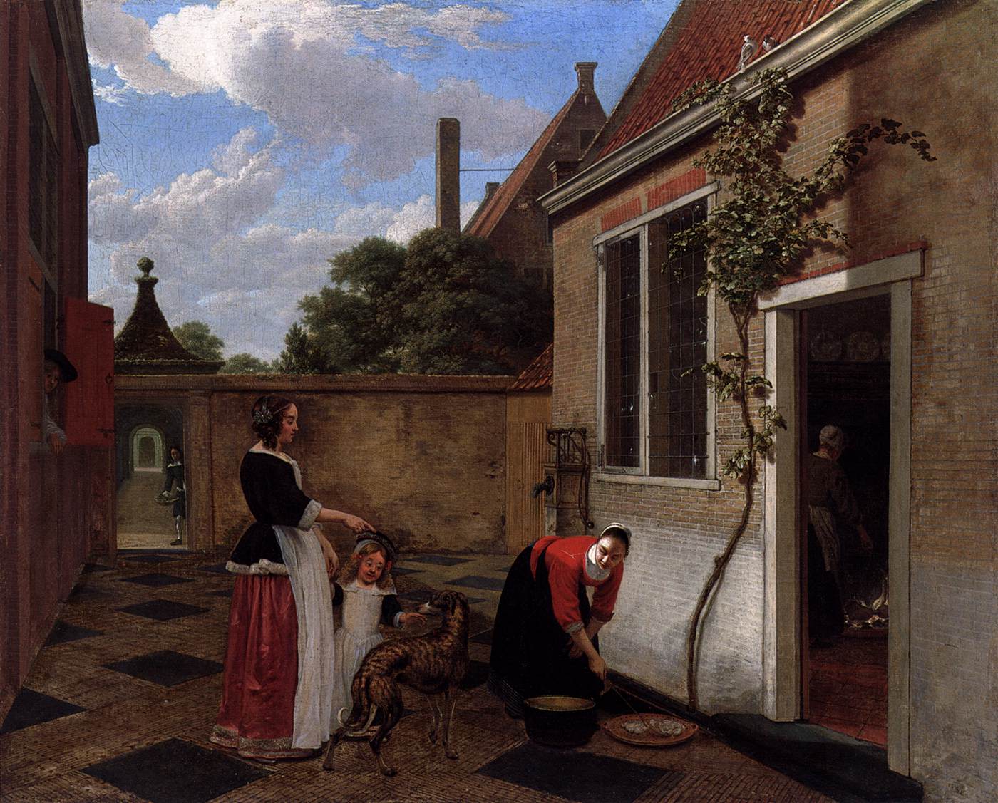 Scène dans un patio