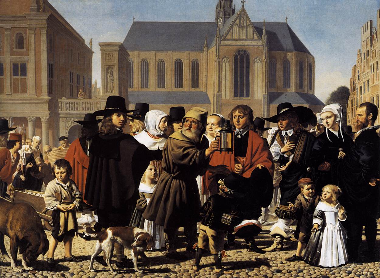 Diogenes sucht einen Mann, den echte