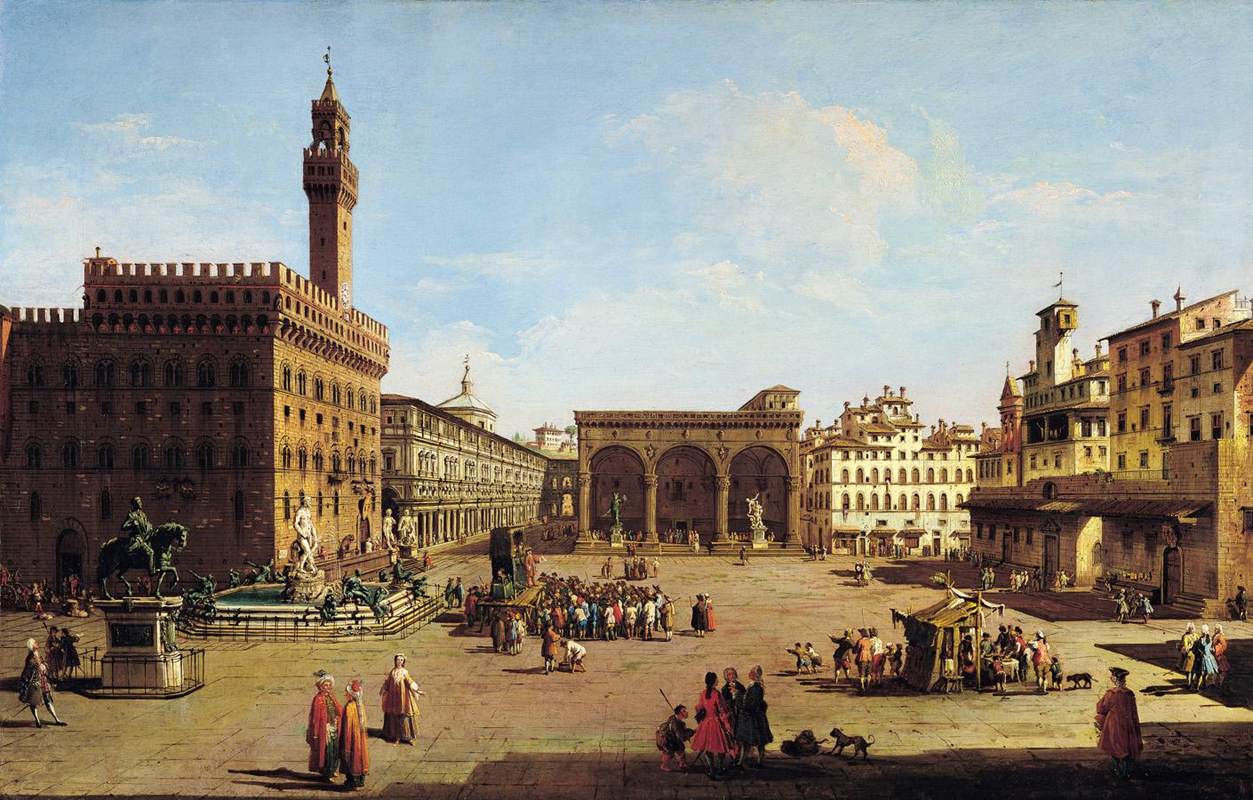 La place Signory à Florencia