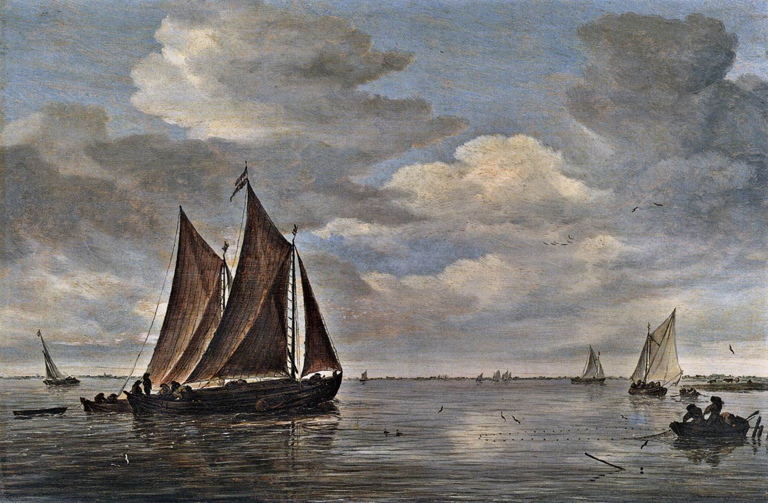 Navires de pêche dans une rivière