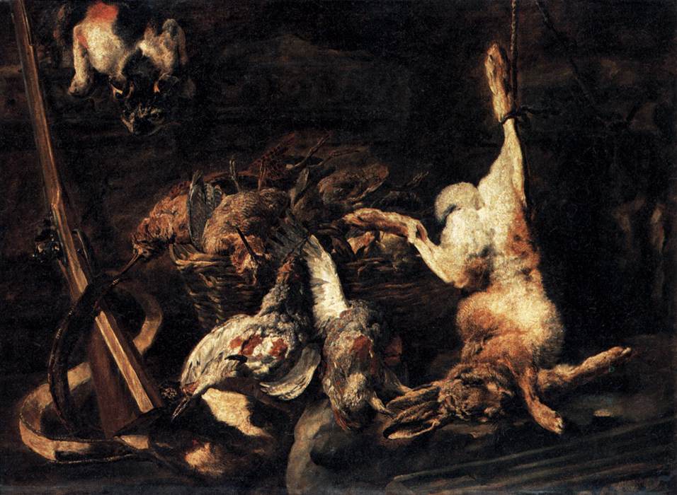 Equipaggiamento da caccia e caccia scoperto accanto a Cat