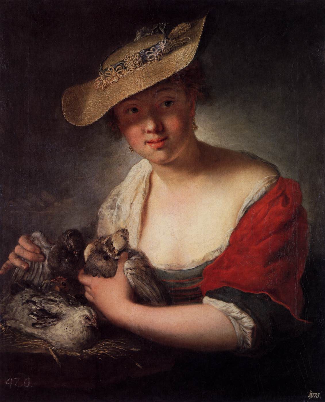 Ragazza con piccioni