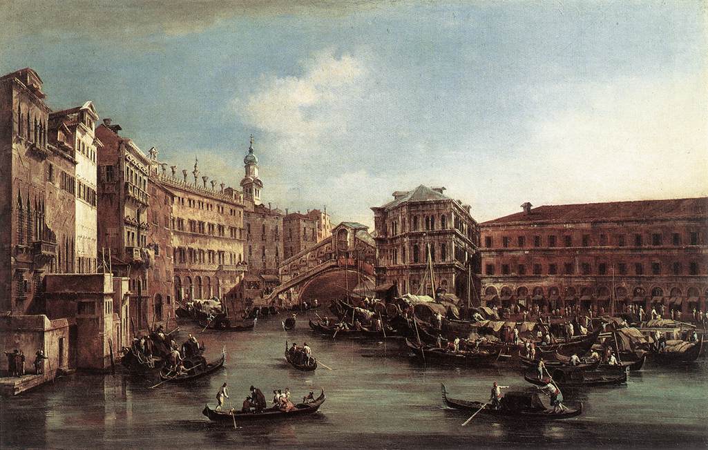 El Puente Rialto con El Palacio Dei Camerlenghi