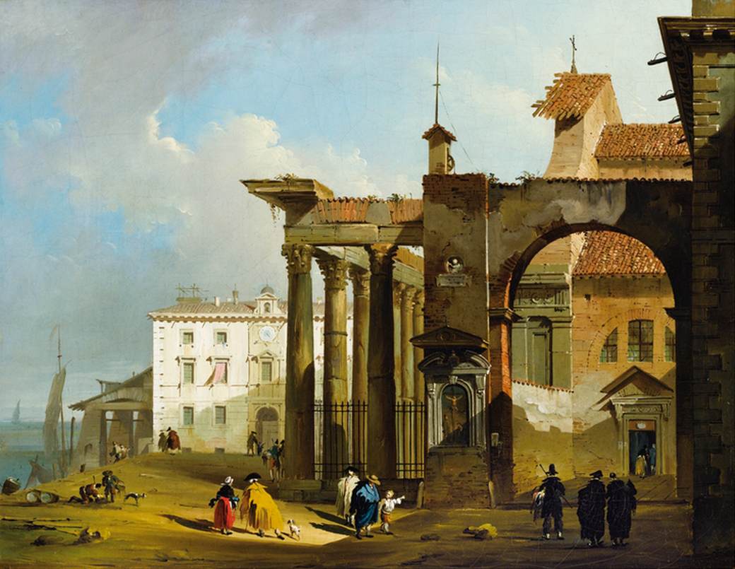 Vista Imaginaria con Las Columnas de San Lorenzo, Milán