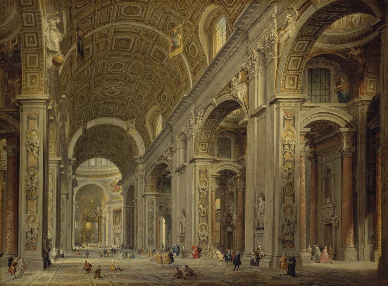 Interieur van San Pedro in Rome