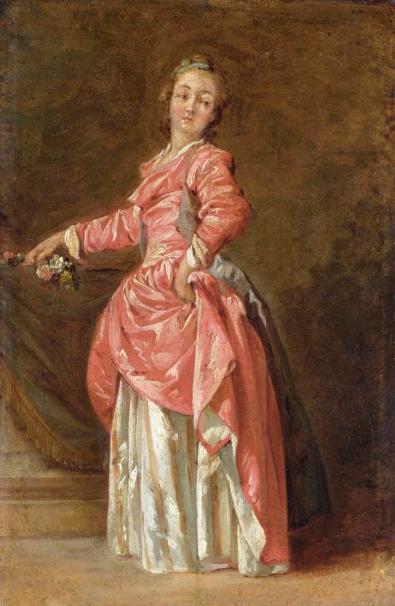 Lady in a Red Dress in an Interior