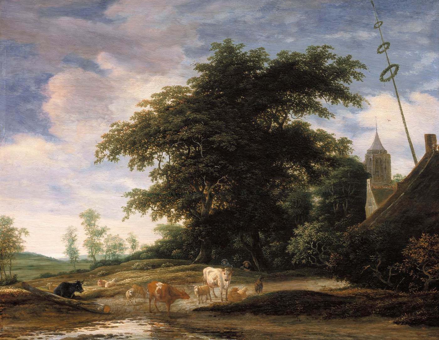 Paysage avec du bétail