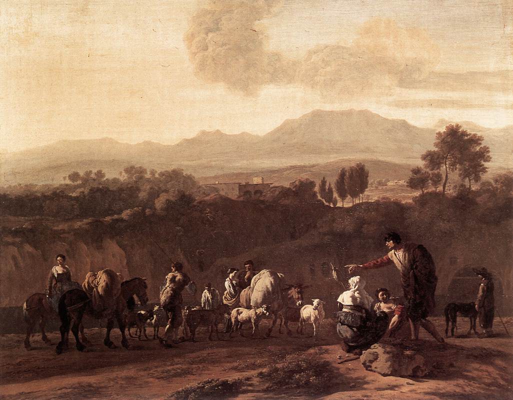 Paysage dans la campagne romaine