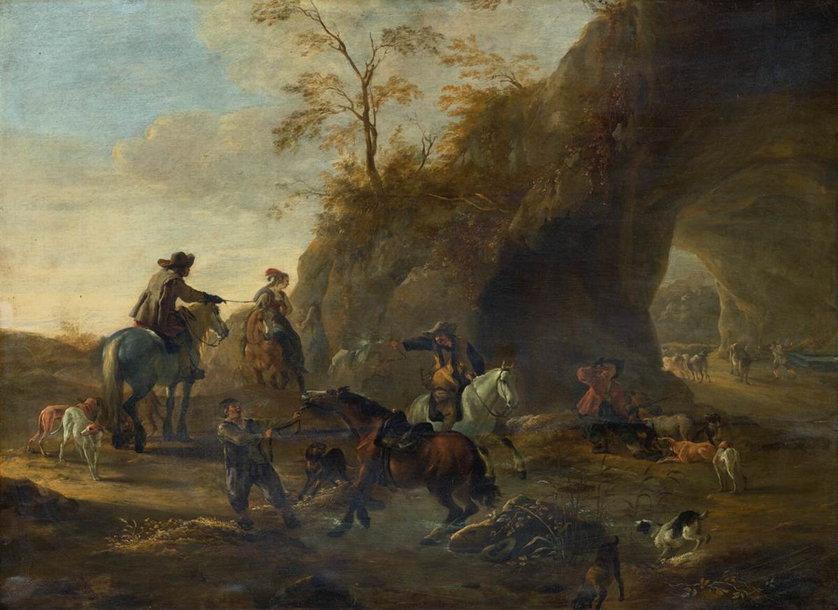 paisagem com cavaleiros