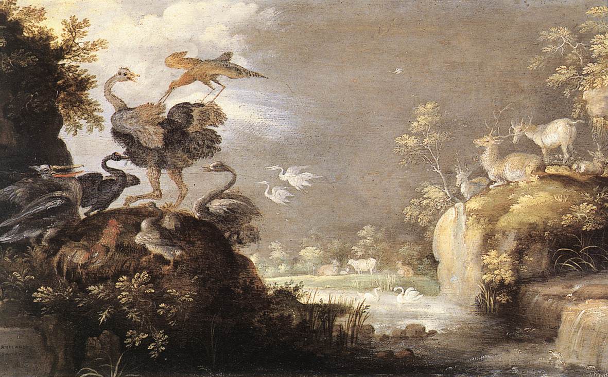Paysage avec des animaux