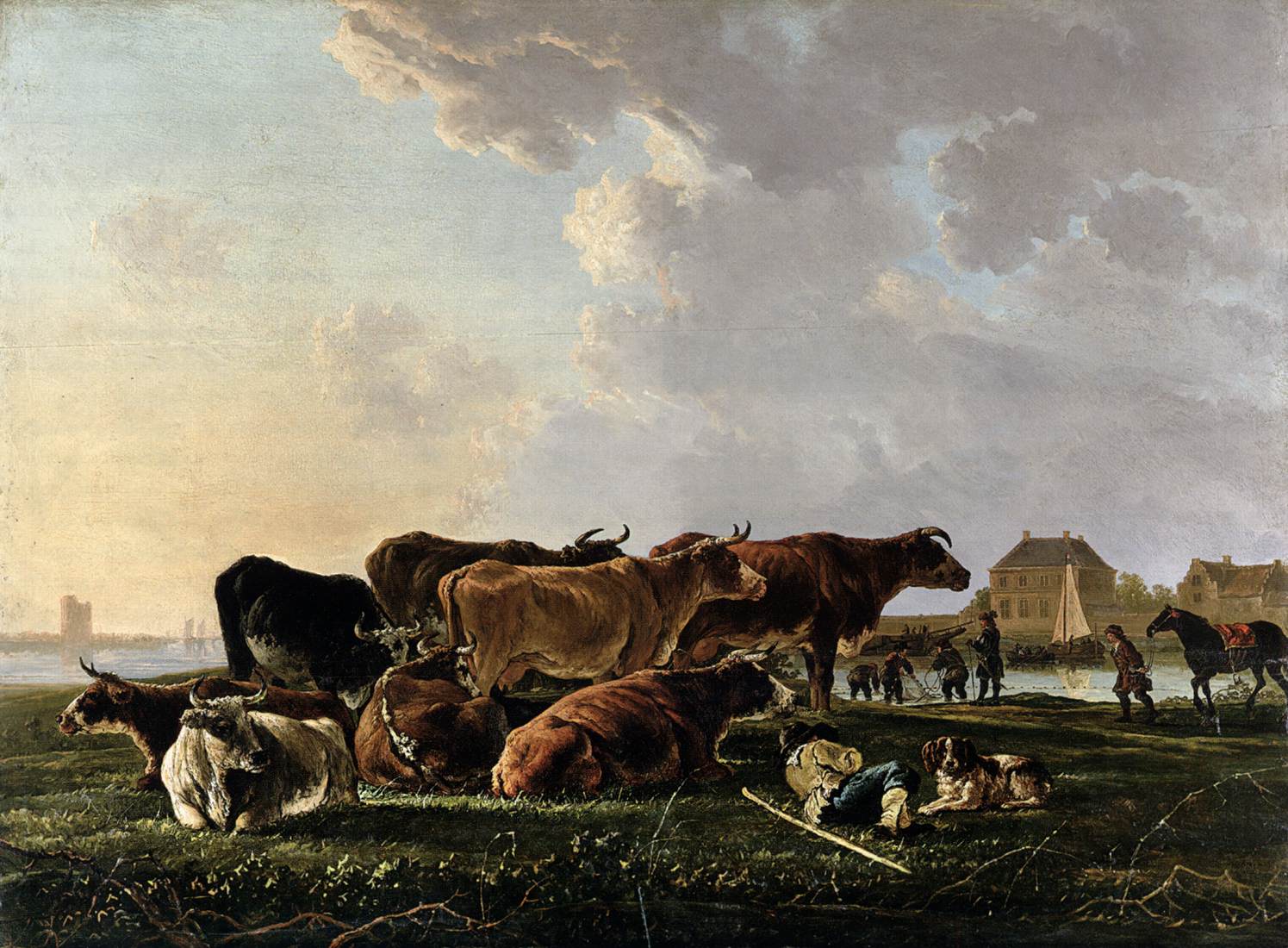 Paysage avec du bétail
