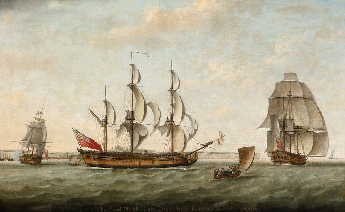 Lord North, sett fra tre stillinger