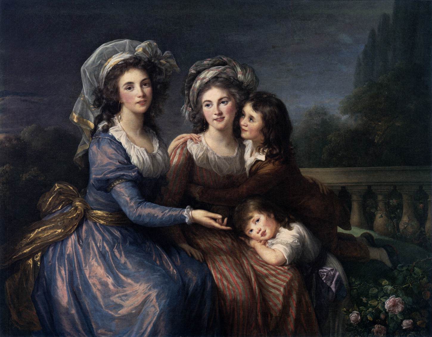 La Marquesa de Pezay et La Marquesa de Rougé avec leurs enfants Alexis et Adrien