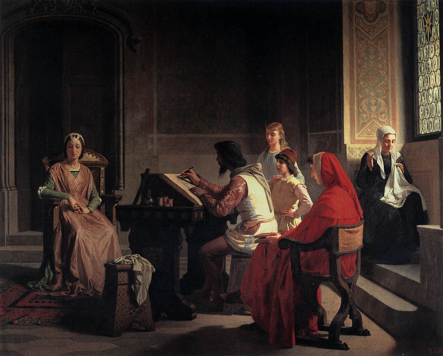 Simóne Memmi Drawing The Portrait of Laura for Petrarch