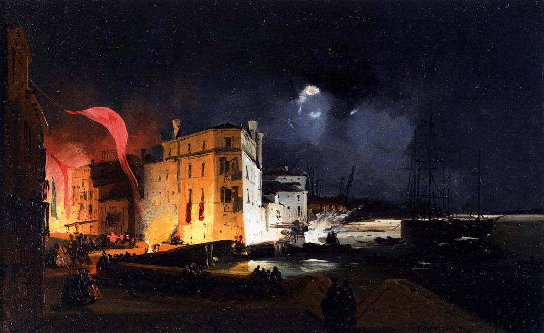 Natfester i via Eugenia i Venedig