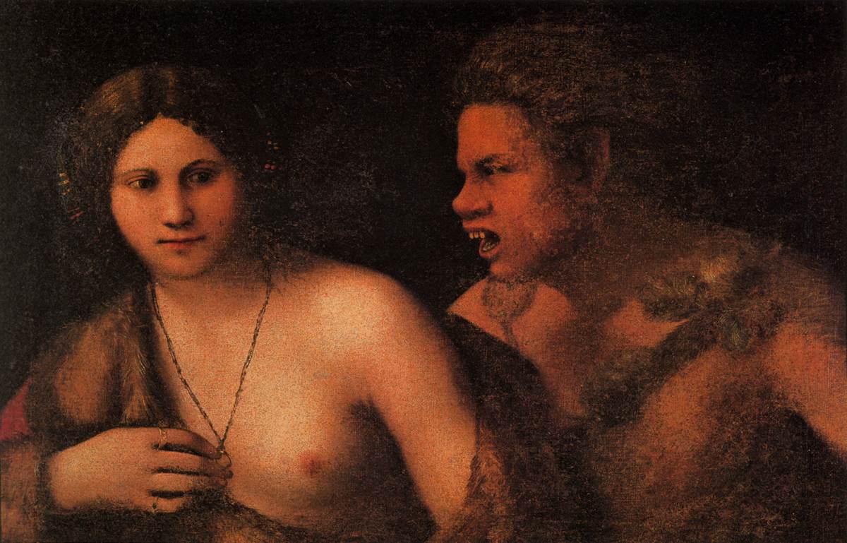 Nymphe et satyre