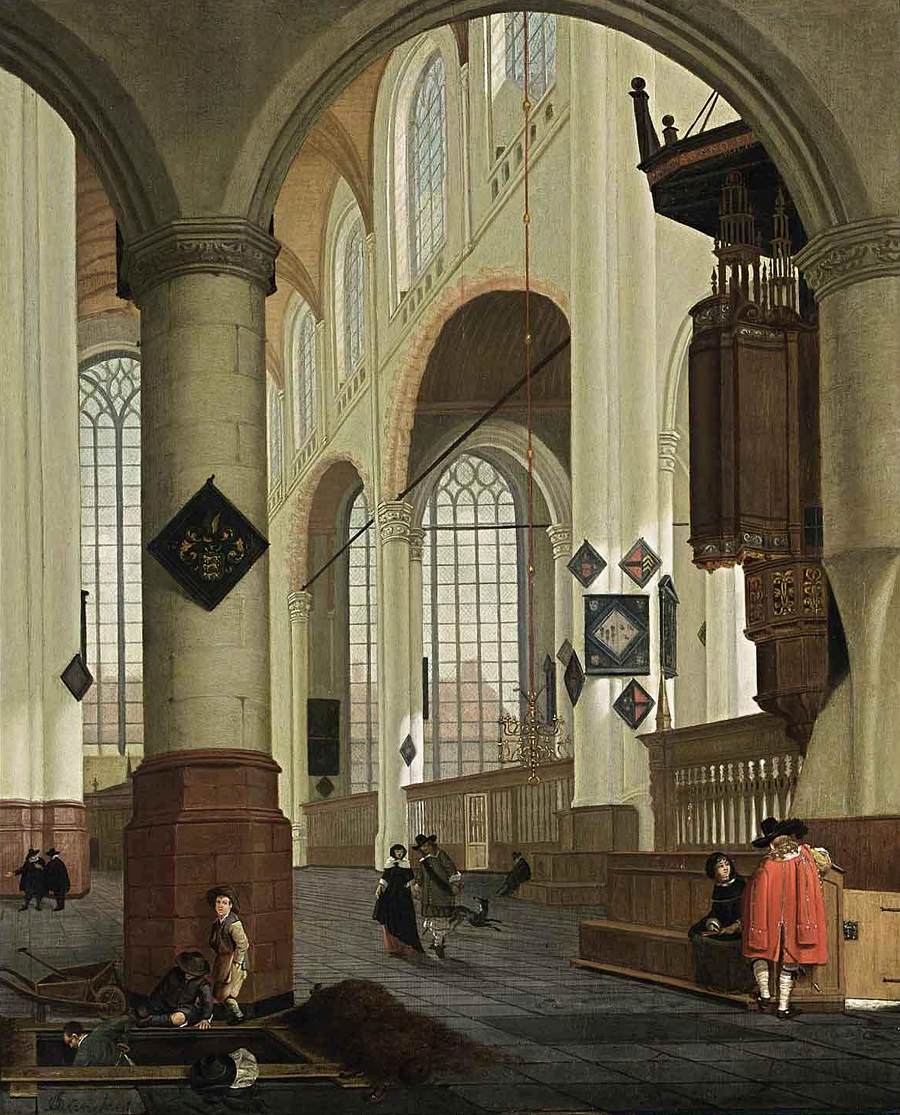 Interior da Oude Kerk em Delft