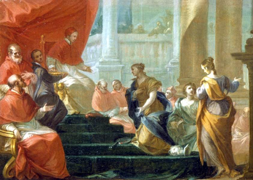 Personificación de Las Artes Visuales Apareciendon a un Papa