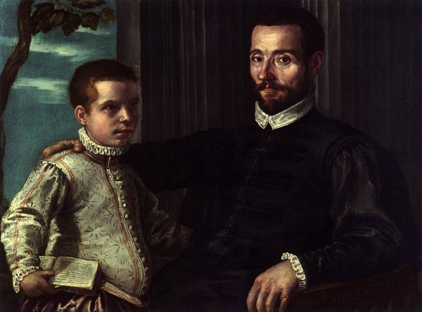 Portrait d'un noble avec son fils