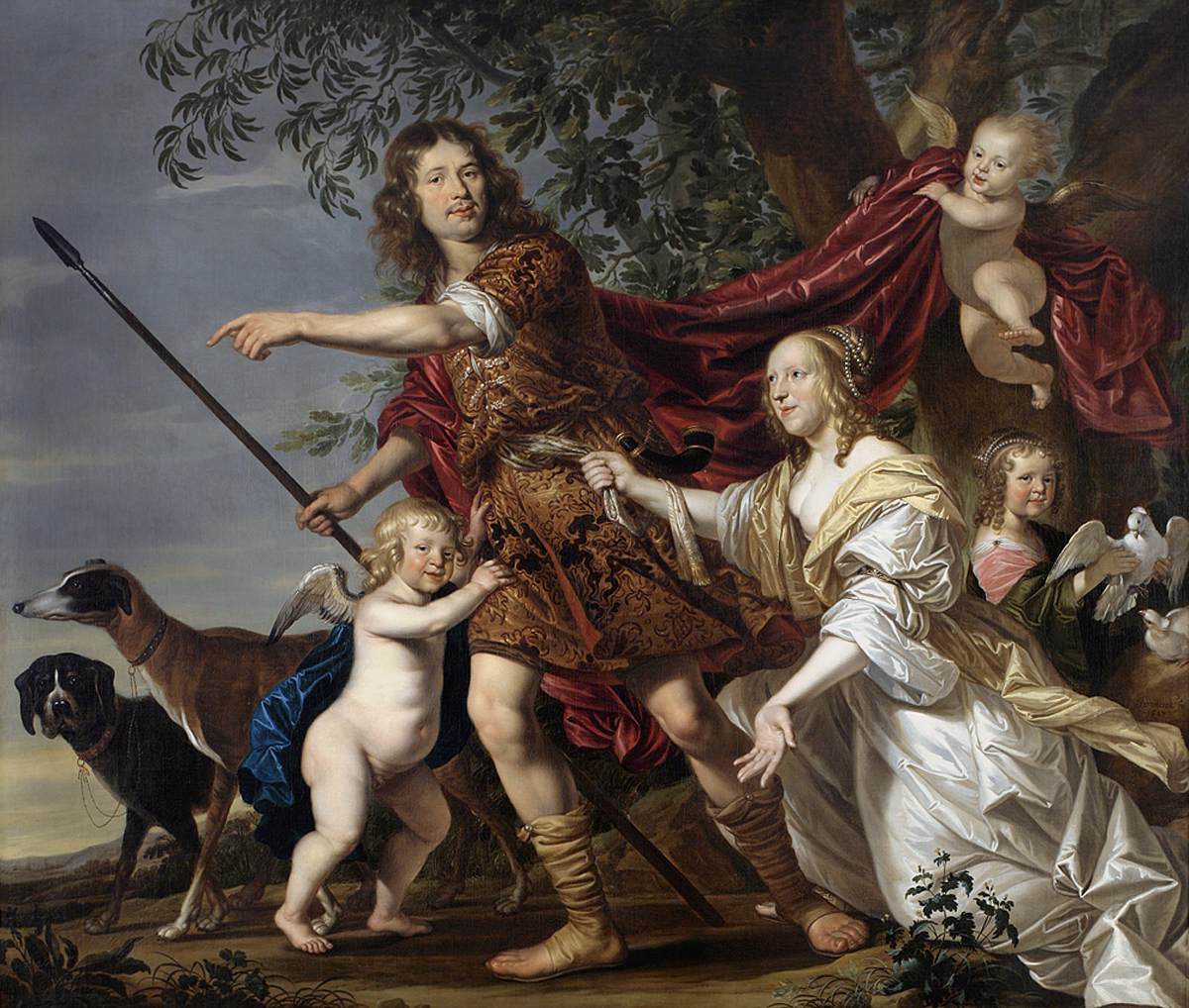 Portrét páru jako Venuše a Adonis