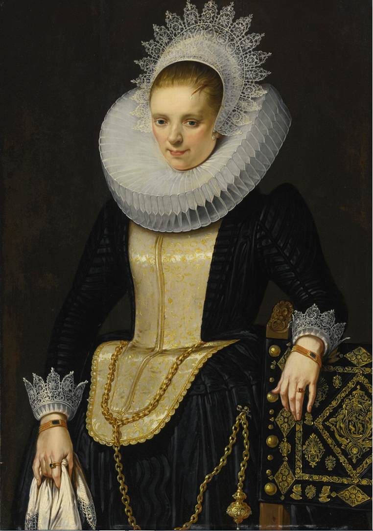 Retrato de uma senhora vestida elegantemente