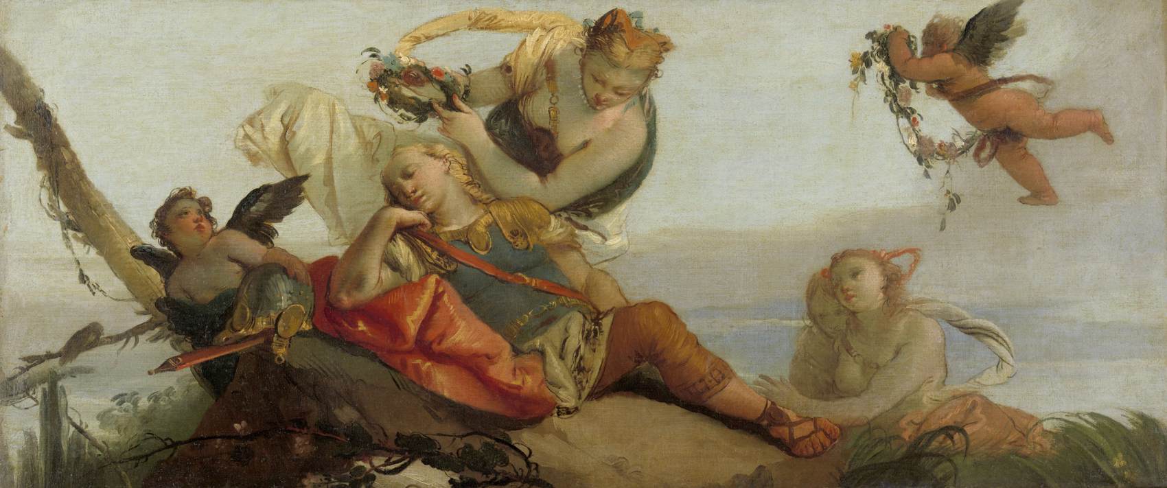O Rinaldo Adormecido Coroado de Flores de Armida
