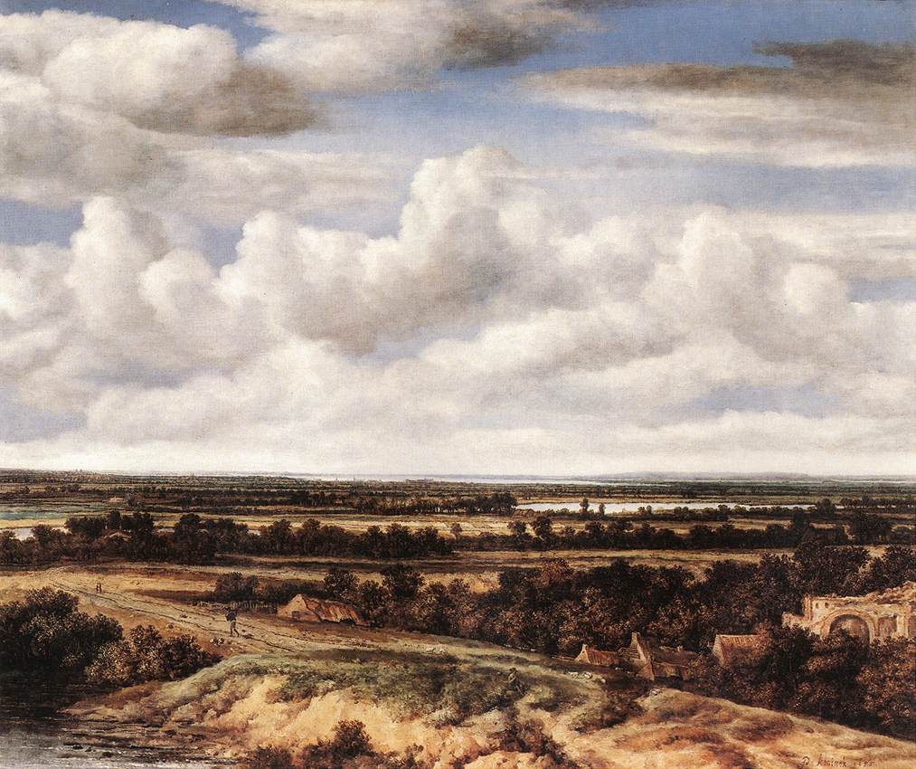 A Vast Landscape with a Path Through a Ruin