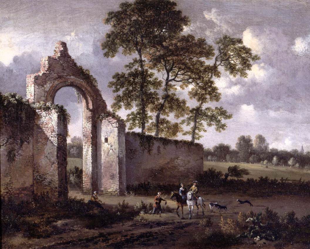 Landschaft mit einem Bogen in Ruinen