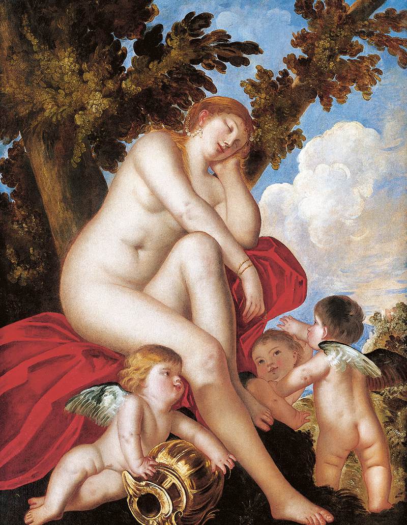 Putti ile uyuyan Venüs
