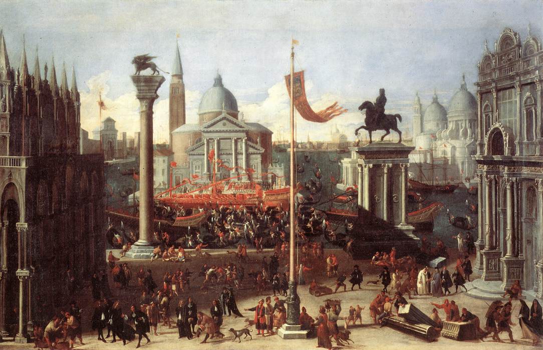 Cena Imaginária com Edifícios Venezianos
