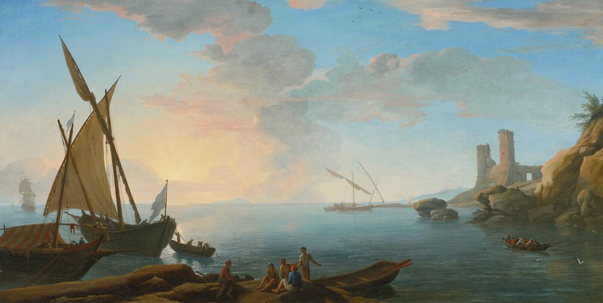Seascape of the Southern Mediterranean at Sunset