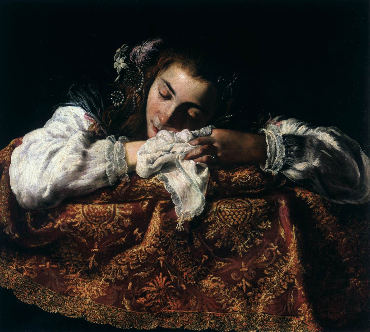 Jeune femme dormant
