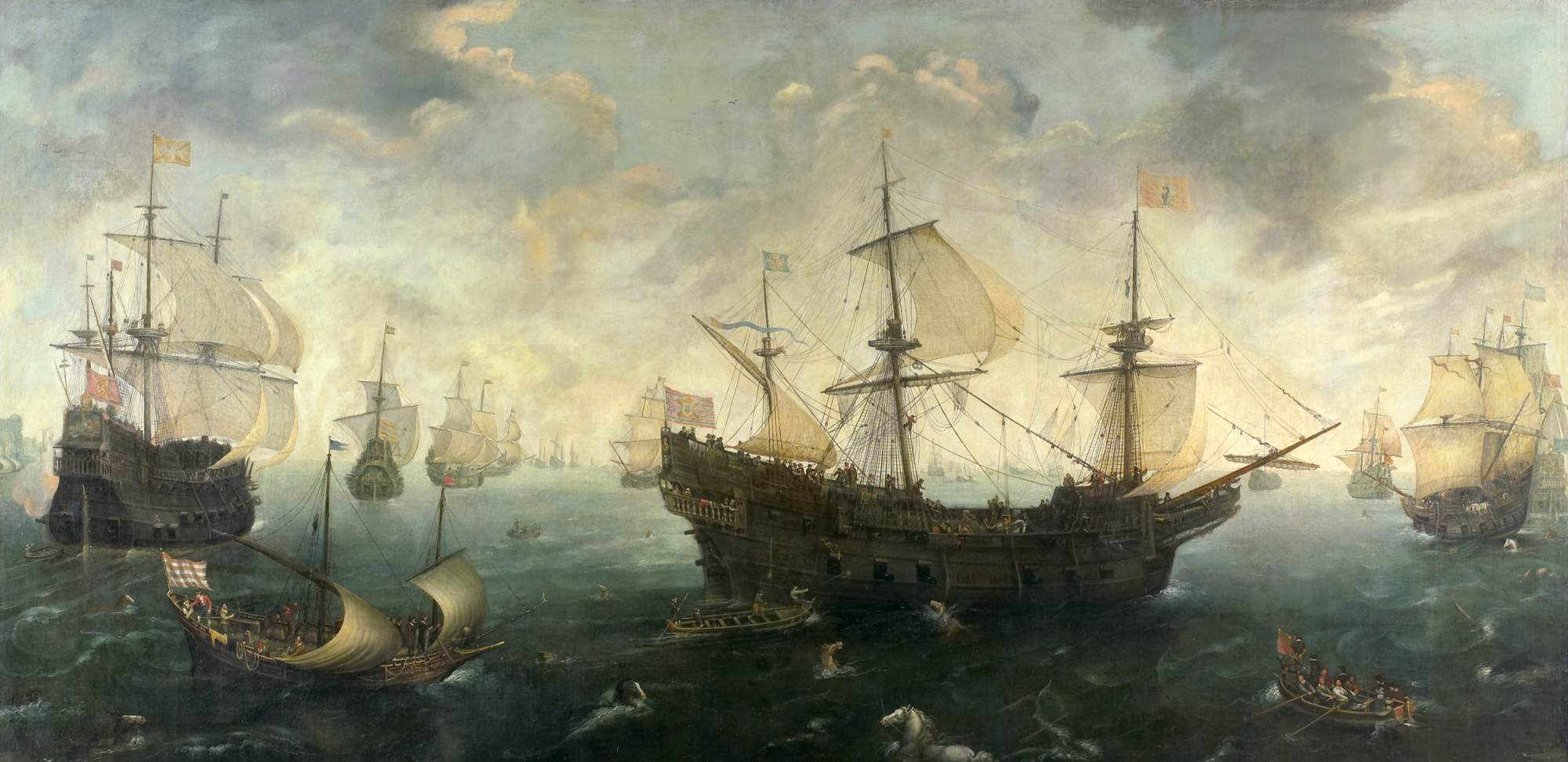 De Spaanse marine tegen de Engelse kust