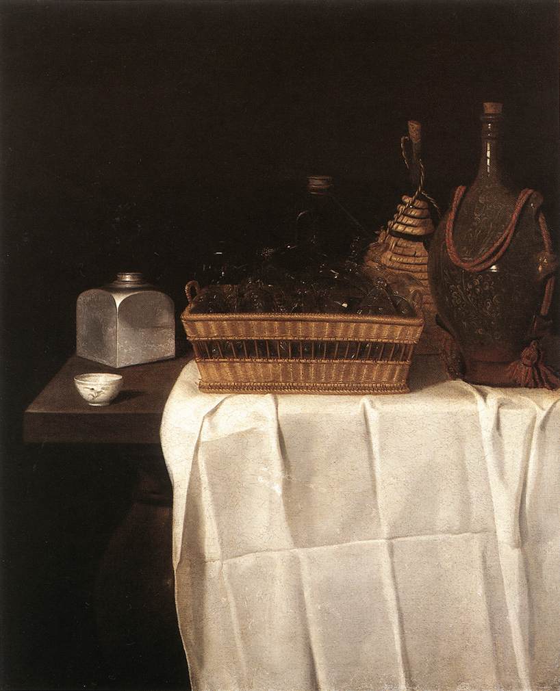 Bodegón de Vesos Y Botlas