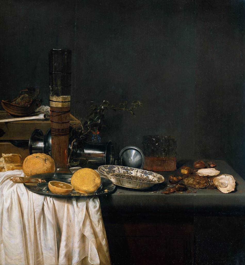 Natural Still Life con bicchiere di birra alta