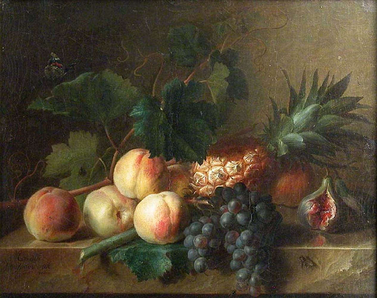natureza morta com frutas na mesa