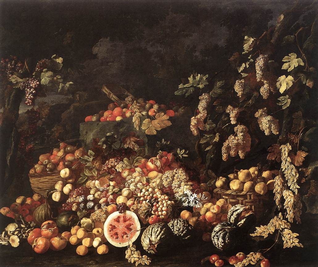 Still Life of Fruit and Flowers
