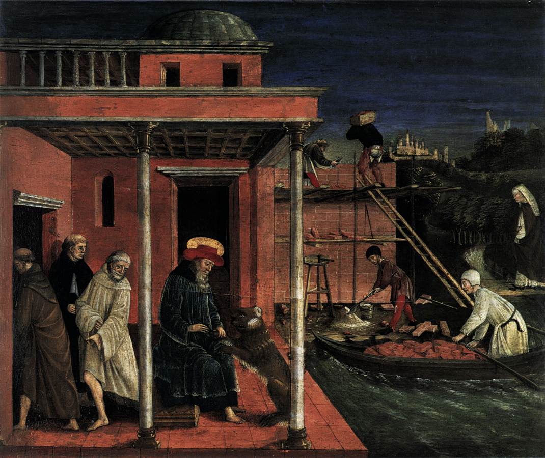 San Jerónimo rimuove una colonna vertebrale dalla gamba di un leone